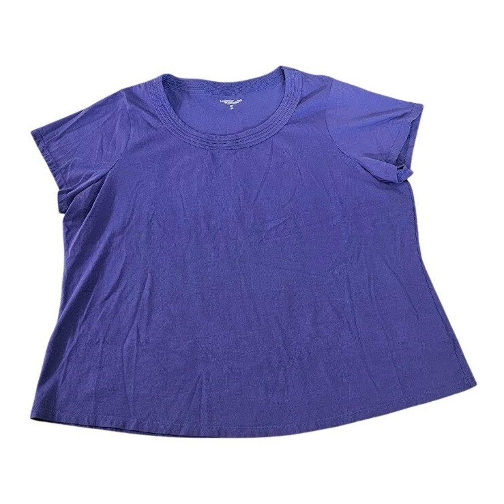 Coldwater Creek Purple Supima Cotton Scoop Neck Short Sleeve Top 3X 24 T-Shirt